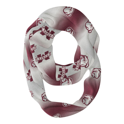 Mississippi State Bulldogs Vive La Fete All Over Logo Game Day Collegiate Women Ultra Soft Knit Infinity Scarf