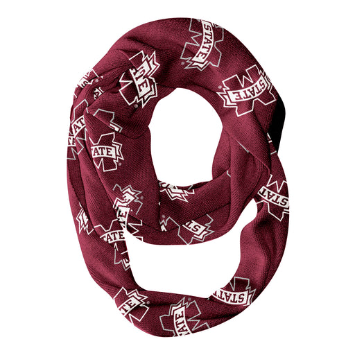 Mississippi State Bulldogs Vive La Fete Repeat Logo Game Day Collegiate Women Light Weight Ultra Soft Infinity Scarf