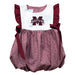 Mississippi State Bulldogs Embroidered Maroon Gingham Girls Bubble