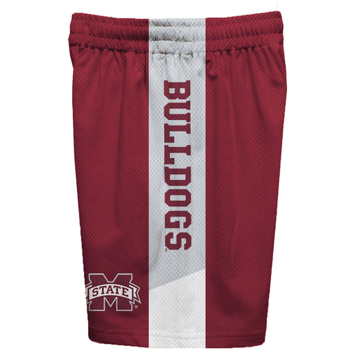 Mississippi State Bulldogs Vive La Fete Game Day Maroon Stripes Boys Solid Gray Athletic Mesh Short - Vive La Fête - Online Apparel Store