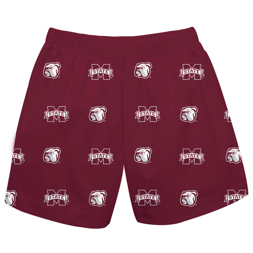 Mississippi State Bulldogs Vive La Fete Boys Game Day All Over Logo Elastic Waist Classic Play Maroon Pull On Short