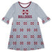Mississippi State Bulldogs Vive La Fete Girls Game Day 3/4 Sleeve Solid Gray All Over Logo on Skirt