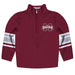 Mississippi State Bulldogs Vive La Fete Game Day Maroon Quarter Zip Pullover Stripes on Sleeves