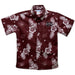 Mississippi State Bulldogs Maroon Hawaiian Short Sleeve Button Down Shirt
