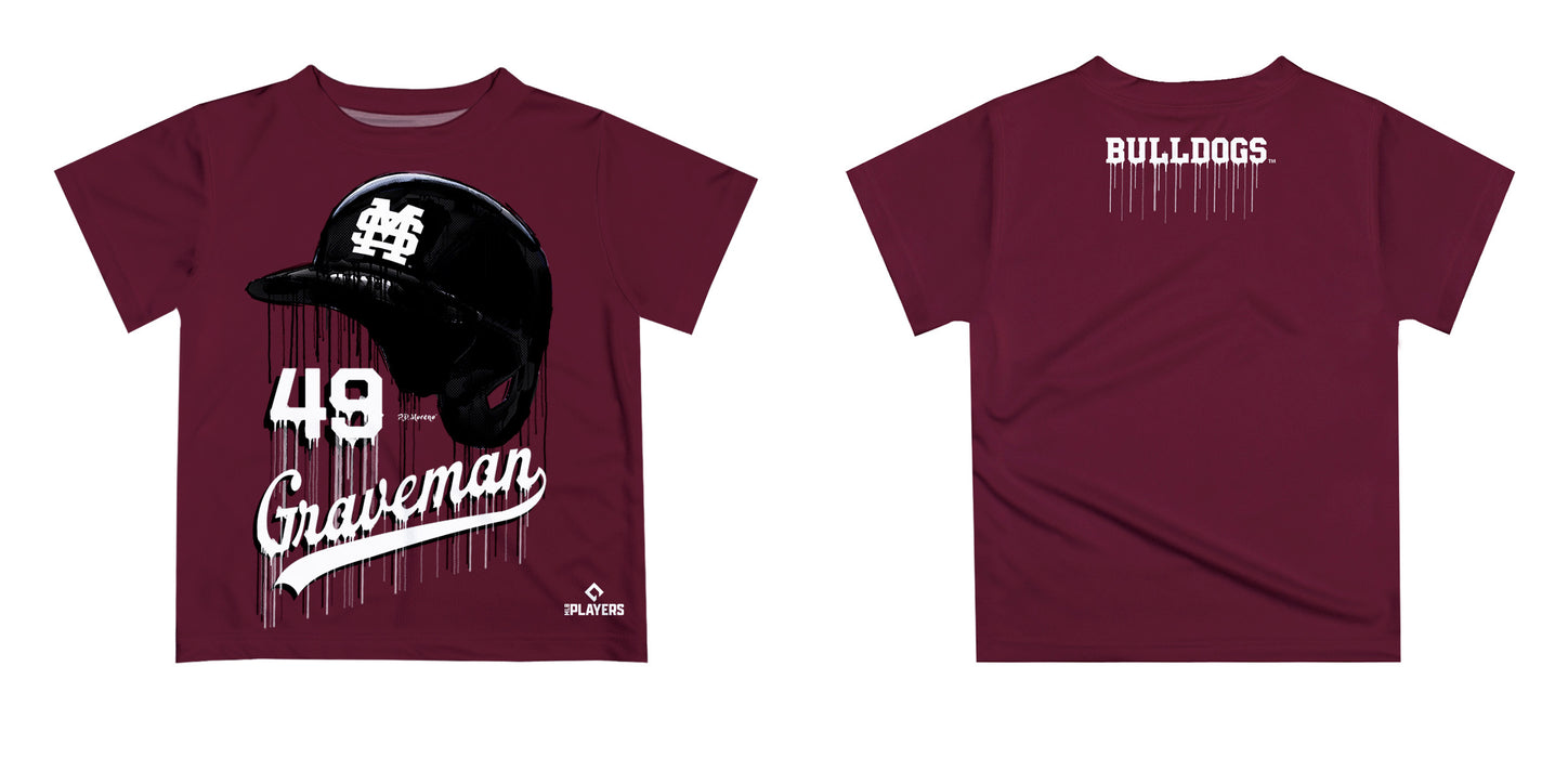 MLB Players Association Kendall Graveman MSU Bulldogs MLBPA Officially Licensed by Vive La Fete Dripping T-Shirt - Vive La Fête - Online Apparel Store