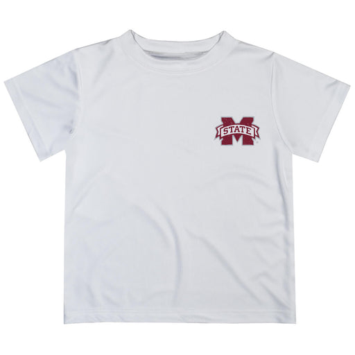Mississippi State Bulldogs Hand Sketched Vive La Fete Impressions Artwork Boys White Short Sleeve Tee Shirt