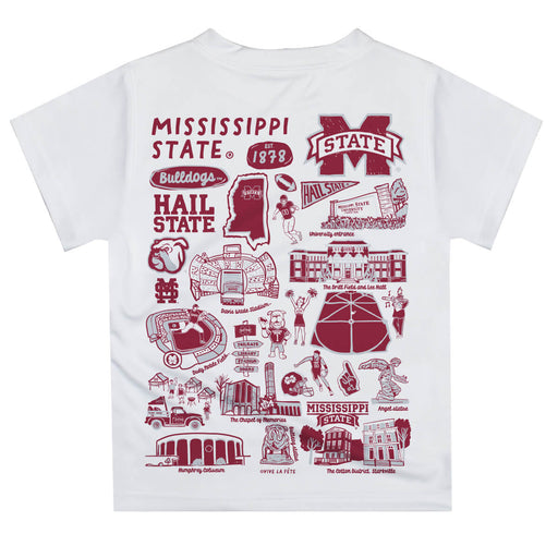 Mississippi State Bulldogs Hand Sketched Vive La Fete Impressions Artwork Boys Gray Short Sleeve Tee Shirt - Vive La Fête - Online Apparel Store