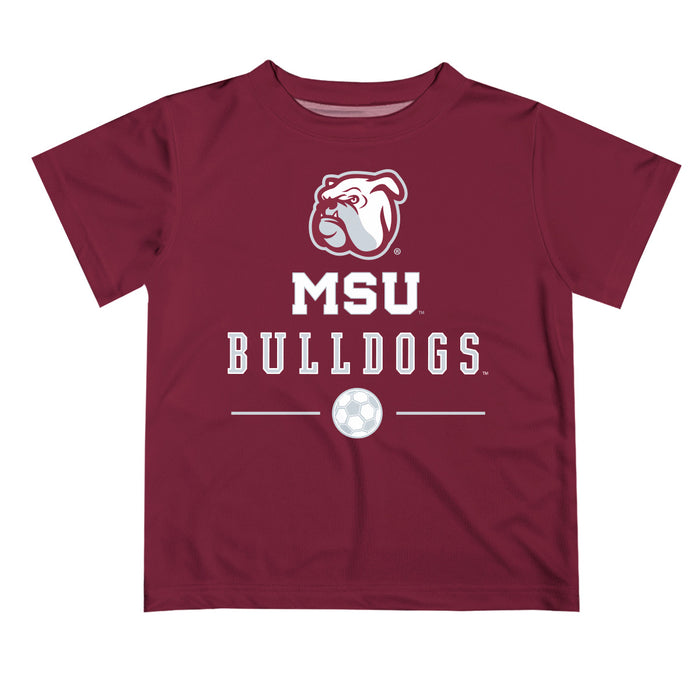 Mississippi State Bulldogs Vive La Fete Soccer V1 Maroon Short Sleeve Tee Shirt
