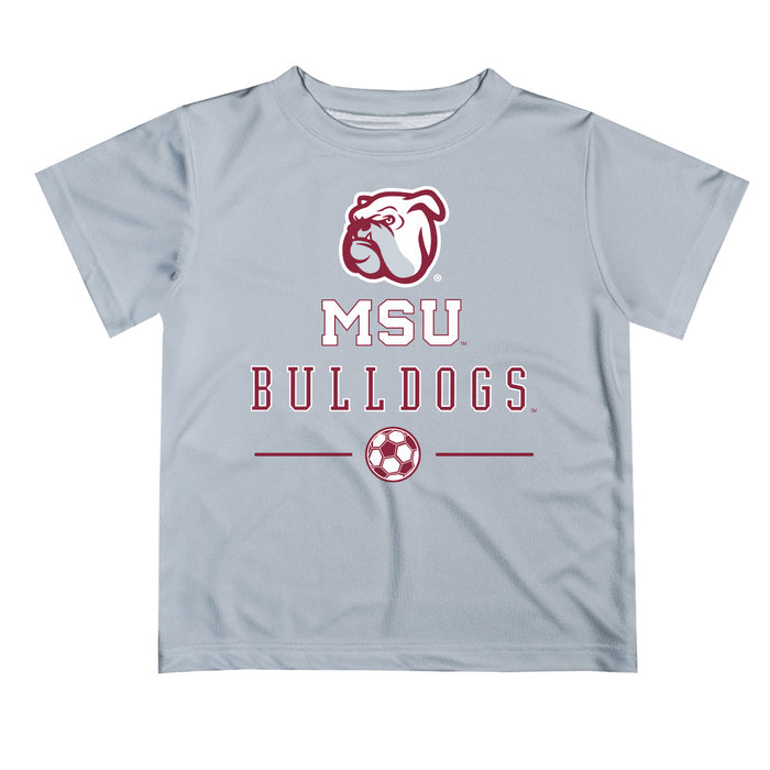 Mississippi State Bulldogs Vive La Fete Soccer V1 Gray Short Sleeve Tee Shirt
