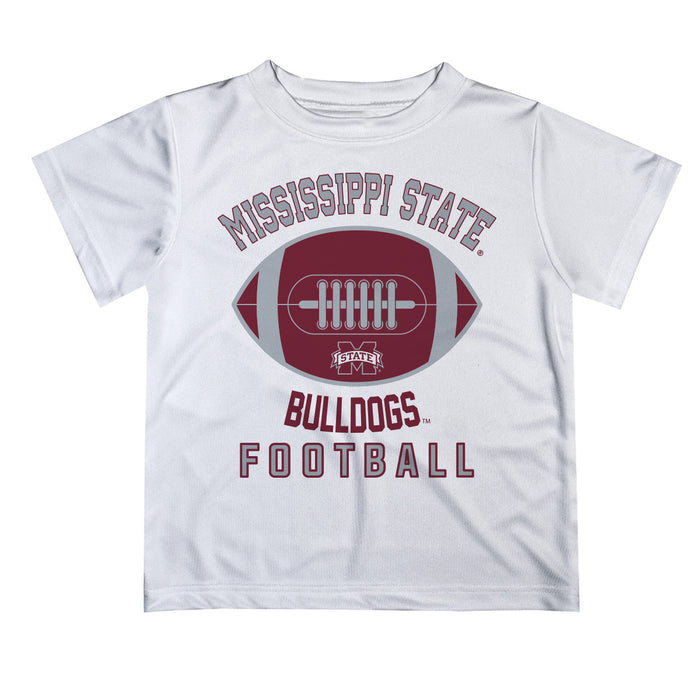 Mississippi State Bulldogs Vive La Fete Football V2 White Short Sleeve Tee Shirt