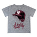 Mississippi State Bulldogs Original Dripping Baseball Helmet Heather Gray T-Shirt by Vive La Fete