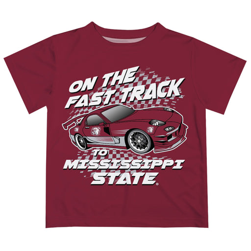 Mississippi State Bulldogs Vive La Fete Fast Track Boys Game Day Maroon Short Sleeve Tee