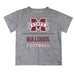 Mississippi State Bulldogs Vive La Fete Football V1 Heather Gray Short Sleeve Tee Shirt