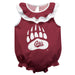 University of Montana Grizzlies Maroon Sleeveless Ruffle Onesie Logo Bodysuit by Vive La Fete