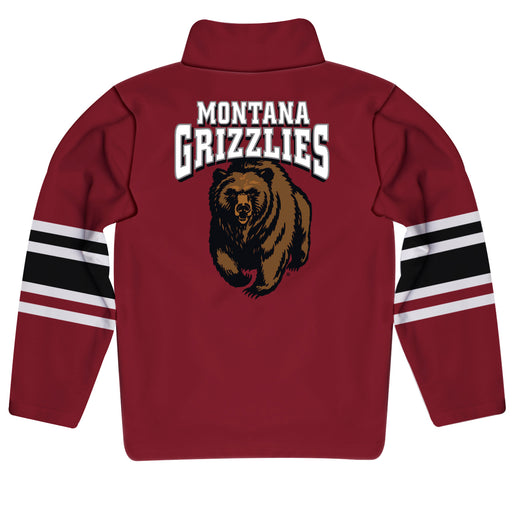 Motana Grizzlies UMT Vive La Fete Game Day Maroon Quarter Zip Pullover Stripes on Sleeves - Vive La Fête - Online Apparel Store