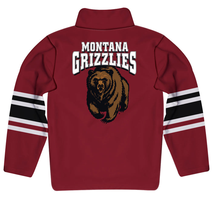 Motana Grizzlies UMT Vive La Fete Game Day Maroon Quarter Zip Pullover Stripes on Sleeves - Vive La Fête - Online Apparel Store
