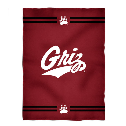 Motana Grizzlies UMT Vive La Fete Game Day Soft Premium Fleece Maroon Throw Blanket 40 x 58" Logo and Stripes" - Vive La Fête - Online Apparel Store