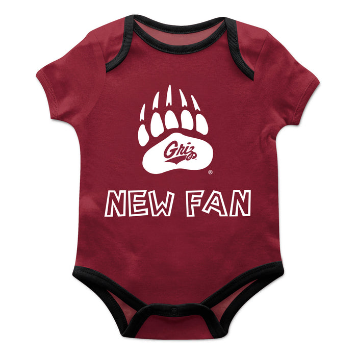 University of Montana Grizzlies Vive La Fete Infant Game Day Maroon Short Sleeve Onesie New Fan Logo and Mascot Bodysuit - Vive La Fête - Online Apparel Store