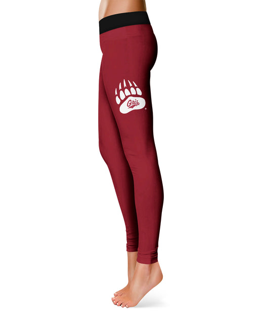 Motana Grizzlies UMT Vive La Fete Game Day Collegiate Logo on Thigh Maroon Women Yoga Leggings 2.5 Waist Tights" - Vive La Fête - Online Apparel Store