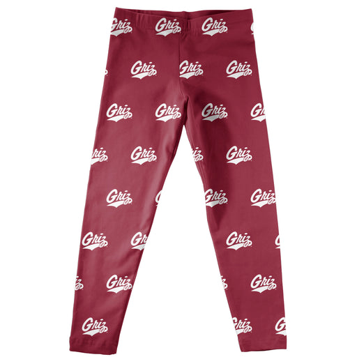 Motana Grizzlies UMT Vive La Fete Girls Game Day All Over Logo Elastic Waist Classic Play Maroon Leggings Tights - Vive La Fête - Online Apparel Store
