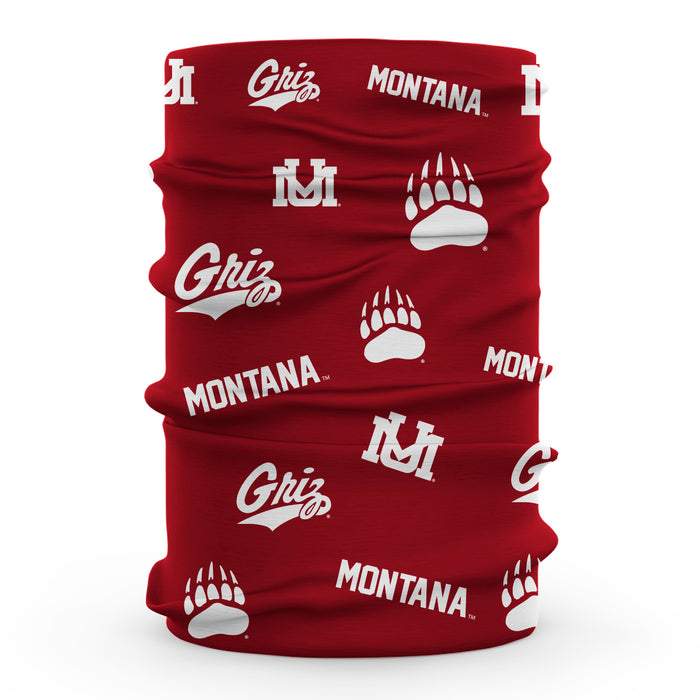 Motana Grizzlies UMT Vive La Fete All Over Logo Game Day  Collegiate Face Cover Soft 4-Way Stretch Neck Gaiter - Vive La Fête - Online Apparel Store