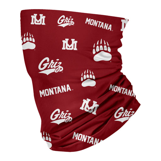 Motana Grizzlies UMT Vive La Fete All Over Logo Game Day  Collegiate Face Cover Soft 4-Way Stretch Neck Gaiter - Vive La Fête - Online Apparel Store