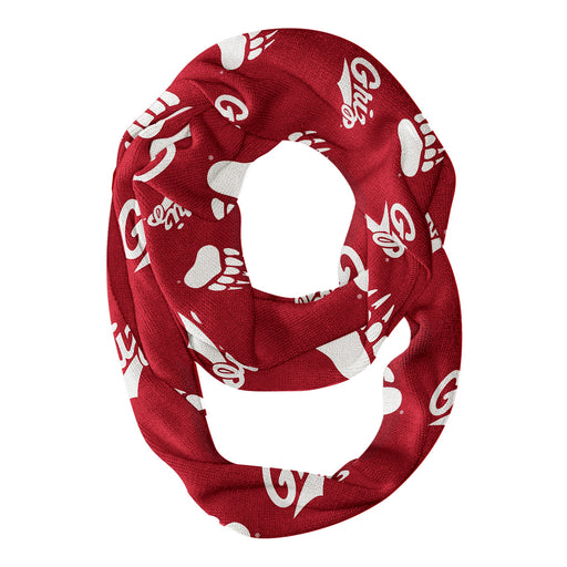 Montana Grizzlies UMT Vive La Fete Repeat Logo Game Day Collegiate Women Light Weight Ultra Soft Infinity Scarf