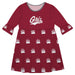 Montana Grizzlies UMT Vive La Fete Girls Game Day 3/4 Sleeve Solid Maroon All Over Logo on Skirt
