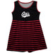 Montana Grizzlies UMT Vive La Fete Girls Game Day Sleeveless Tank Dress Solid Black Logo Stripes on Skirt