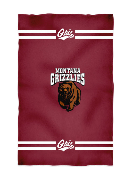 Montana Grizzlies UMT Vive La Fete Game Day Absorbent Premium Maroon Beach Bath Towel 31 x 51 Logo and Stripes