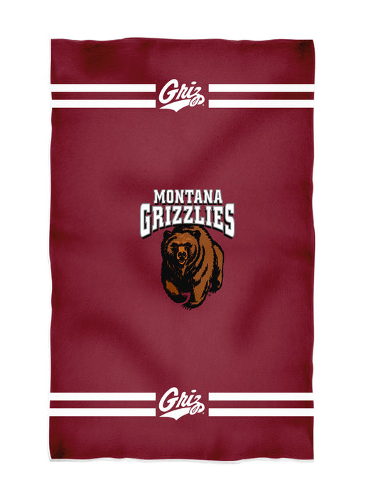 Montana Grizzlies UMT Vive La Fete Game Day Absorbent Premium Maroon Beach Bath Towel 31 x 51 Logo and Stripes
