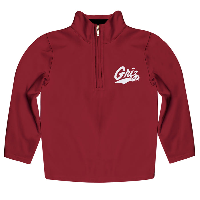 Montana Grizzlies UMT Vive La Fete Game Day Solid Maroon Quarter Zip Pullover Sleeves