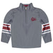 Montana Grizzlies UMT Vive La Fete Game Day Gray Quarter Zip Pullover Stripes on Sleeves