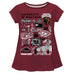 University of Montana Grizzlies Hand Sketched Vive La Fete Impressions Artwork Maroon Short Sleeve Top