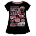 University of Montana Grizzlies Hand Sketched Vive La Fete Impressions Artwork Black Short Sleeve Top