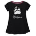 Montana Grizzlies UMT Vive La Fete Girls Game Day Short Sleeve Black Top with School Logo and Name