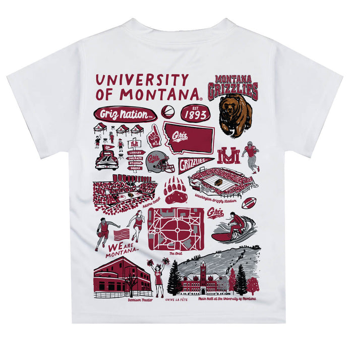 University of Montana Grizzlies Hand Sketched Vive La Fete Impressions Artwork Boys Black Short Sleeve Tee Shirt - Vive La Fête - Online Apparel Store