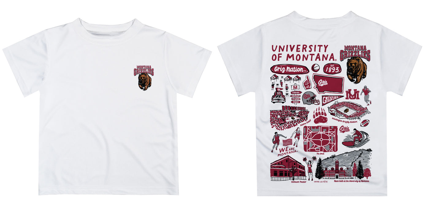 University of Montana Grizzlies Hand Sketched Vive La Fete Impressions Artwork Boys Black Short Sleeve Tee Shirt - Vive La Fête - Online Apparel Store