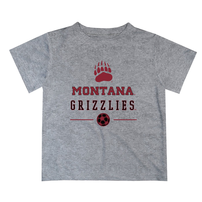 Montana Grizzlies UMT Vive La Fete Soccer V1 Heather Gray Short Sleeve Tee Shirt