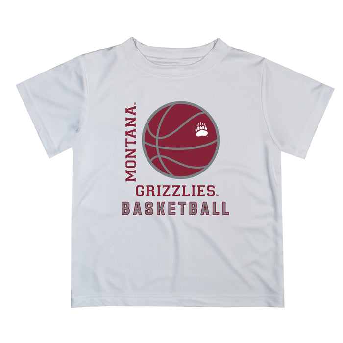 Montana Grizzlies UMT Vive La Fete Basketball V1 White Short Sleeve Tee Shirt