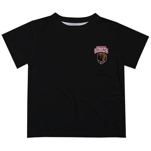 University of Montana Grizzlies Hand Sketched Vive La Fete Impressions Artwork Boys Black Short Sleeve Tee Shirt