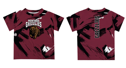 University of Montana Grizzlies Vive La Fete Boys Game Day Maroon Short Sleeve Tee Paint Brush - Vive La Fête - Online Apparel Store