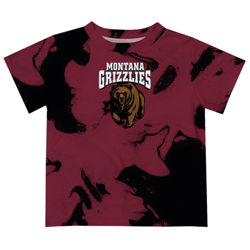 University of Montana Grizzlies Vive La Fete Marble Boys Game Day Maroon Short Sleeve Tee