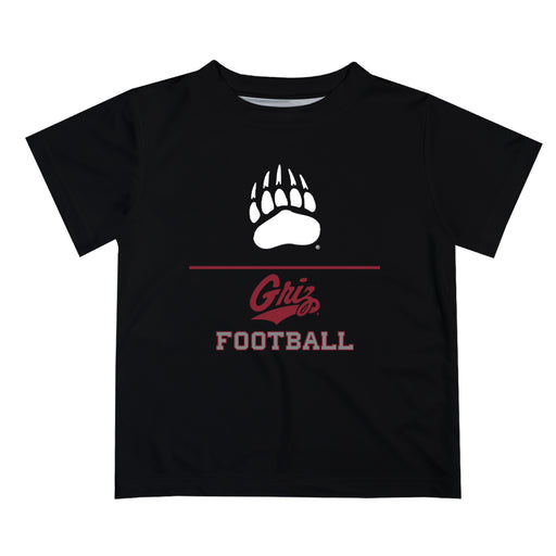 Montana Grizzlies UMT Vive La Fete Football V1 Black Short Sleeve Tee Shirt