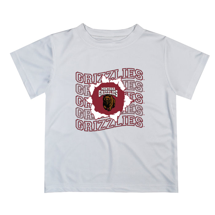 Montana Grizzlies UMT Vive La Fete  White Art V1 Short Sleeve Tee Shirt