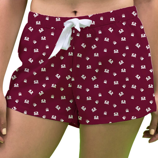 Montana Grizzlies UMT Vive La Fete Game Day All Over Logo Women Maroon Lounge Shorts