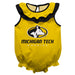 Michigan Tech Huskies MTU Gold Sleeveless Ruffle Onesie Logo Bodysuit by Vive La Fete