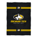 Michigan Tech Huskies MTU Vive La Fete Game Day Soft Premium Fleece Black Throw Blanket 40" x 58” Logo and Stripes - Vive La Fête - Online Apparel Store
