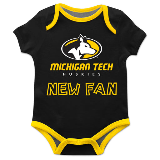 Michigan Tech Huskies MTU Vive La Fete Infant Game Day Black Short Sleeve Onesie New Fan Logo and Mascot Bodysuit - Vive La Fête - Online Apparel Store