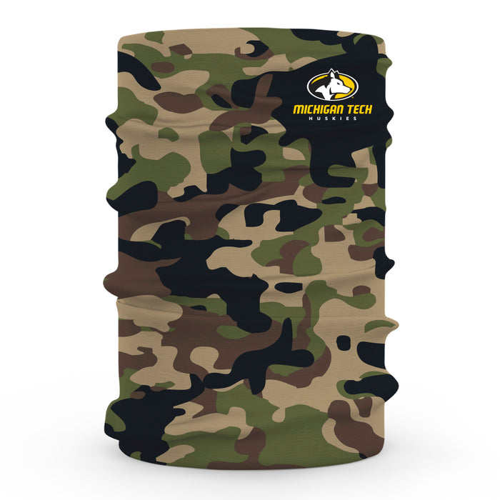 Michigan Tech Huskies MTU Vive La Fete Camo Collegiate Face Cover Soft Camouflage Four Way Stretch Neck Gaiter - Vive La Fête - Online Apparel Store